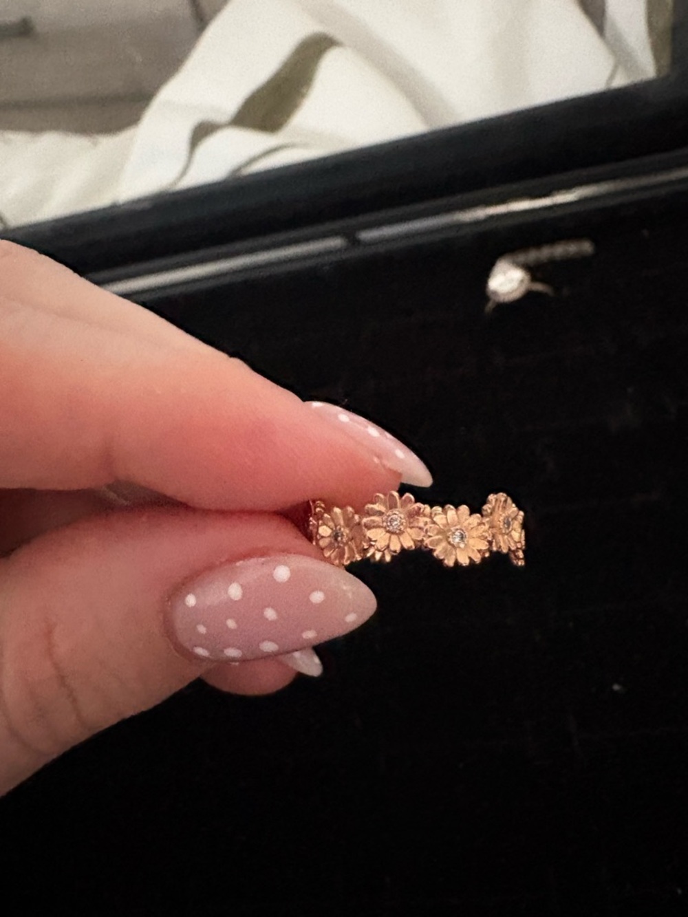 Pandora Rose Gold Daisy Flower Ring with Clear Stones